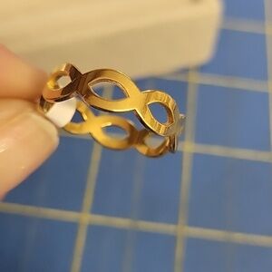 Gold-Tone Design Stainless Steel Ring Size 10